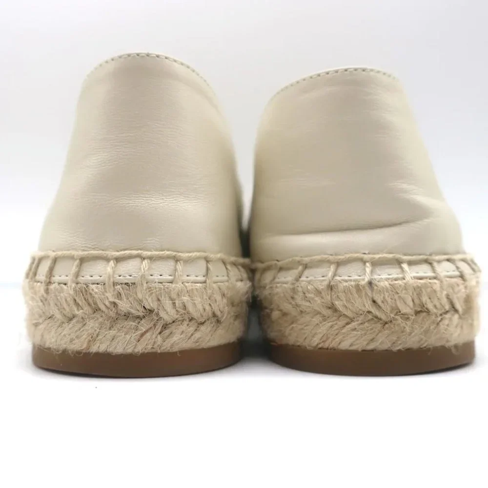 Christian Dior Granville Espadrilles Off-White Embossed Leather Size 37.5 D - Picture 8 of 11